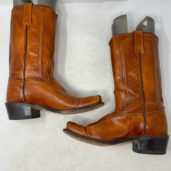 Vintage 1970s ACME Square Toe Roper Cowboy Boots Mens Size 7.5D USA main image 5
